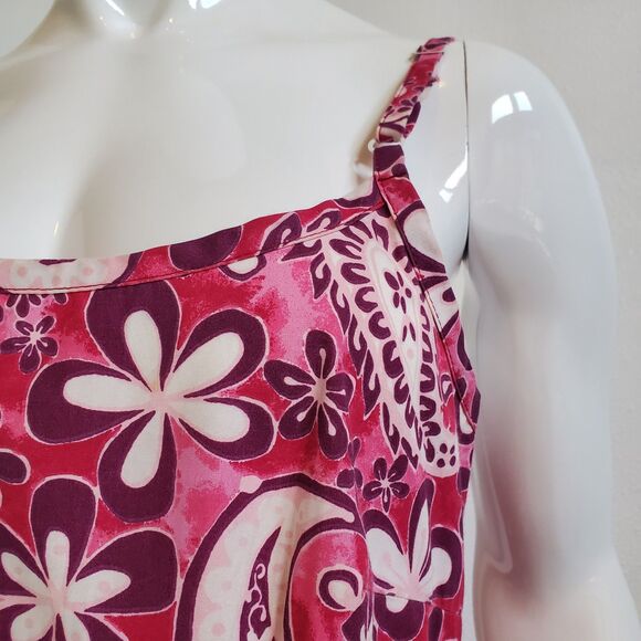Vintage 90s Hilo Hattie Hawaiian Pink Floral Maxi Dress - Picture 5 of 8